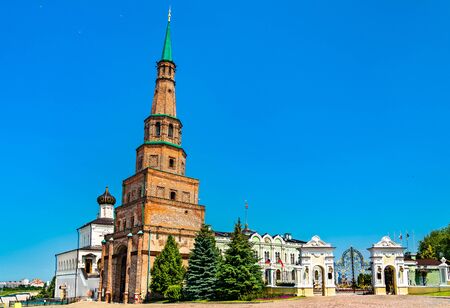 Soyembika Tower of Kazan Kremlin in Russiaの写真素材