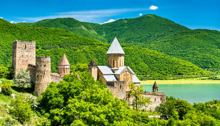 View of the Ananuri Castle on the Aragvi River in Georgiaのeditorial素材