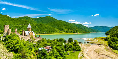 View of the Ananuri Castle on the Aragvi River in Georgiaのeditorial素材
