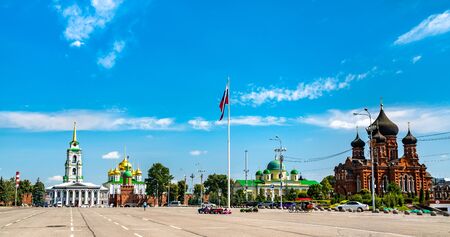 Lenin Square, the main square of Tula in Russiaの写真素材