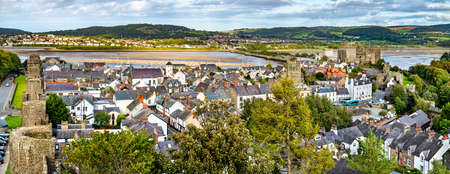 Cityscape of Conwy in Wales, UKのeditorial素材