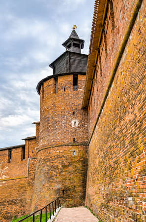 Tower of Nizhny Novgorod Kremlin in Russiaのeditorial素材