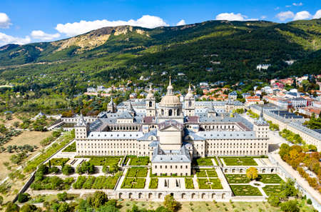 Royal Monastery of San Lorenzo de El Escorial near Madrid, Spainの写真素材