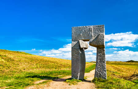 The Ara Solis sculpture at the Tower of Hercules in A Coruna, Spainの写真素材