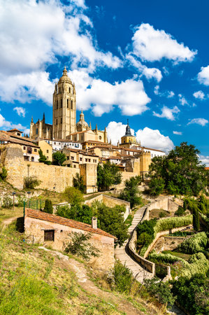 Segovia Cathedral in Castile and Leon, Spainの写真素材