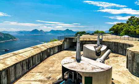 Cannons at Ponta da Vigia Fort in Rio de Janeiro, Brazilの写真素材