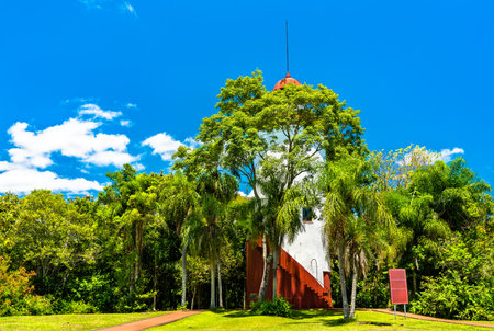 Lighthouse at Iguazu Falls in Argentinaの写真素材