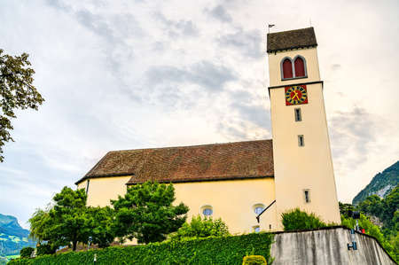 St. Oswald und Cassian Church in Sargans, Switzerlandの写真素材