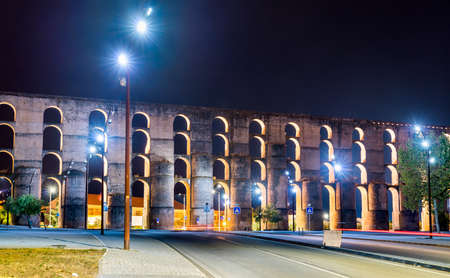 Amoreira Aqueduct in Elvas, Portugalの写真素材