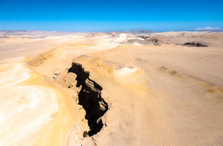 Aerial view of the Canyon of the Lost in Ica, Peruの写真素材