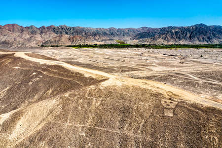 Aerial View of Palpa Geoglyphs in Peruの写真素材