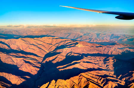 Aerial view of the Andes mountains in Peruの写真素材