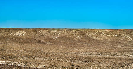 Aerial View of Palpa Geoglyphs in Peruの写真素材