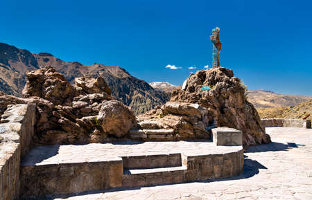 Cruz Del Condor monument at the Colca Canyon in Peru