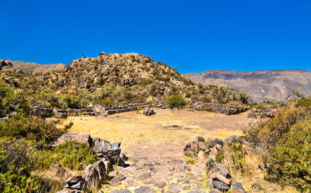 Pre-Incan ruins at Chivay in Peruの写真素材