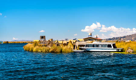 Uros Floating Islands on Lake Titicaca in Peru