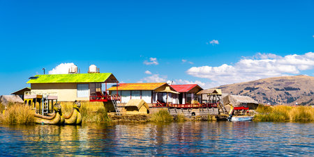 Uros Floating Islands on Lake Titicaca in Peru