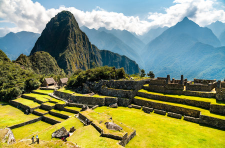 Machu Picchu Inca ruins in Peru, South Americaの写真素材