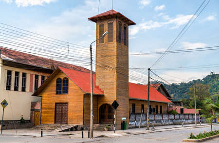 Wooden church in Villa Rica, Peruの写真素材
