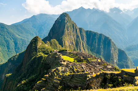 Ancient Incan city of Machu Picchu in Peru