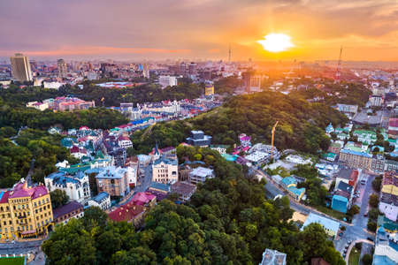 Aerial view of Old Kyiv in Ukraine
