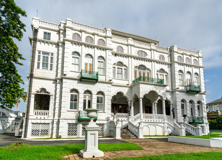 White Hall, Prime Minister Office and one of the Magnificant Seven Mansions at Queens Park Savannah in Port of Spain, Trinidad and Tobagoの写真素材
