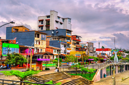 Skyline of Guatape town. Major tourist destination in Antioquia, Colombia