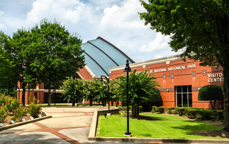 Atlanta, Georgia - August 28, 2025: The visitor center at the Martin Luther King Jr National Historical Park, a landmark honoring the legacy of the American civil rights leaderのeditorial素材