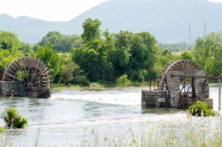 Water wheels in irrigation sistem near Trebinje. Bosnia and Herzegovina.の写真素材