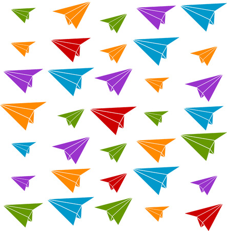 Bright seamless pattern with stylized paper airplanes.のイラスト素材