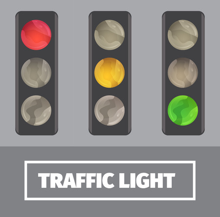 image of traffic lights in different modes. Traffic lamp icons.のイラスト素材