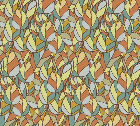 Seamless pattern with colorful autumn leaves.のイラスト素材
