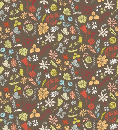 Seamless pattern with beautiful gentle flowers.のイラスト素材