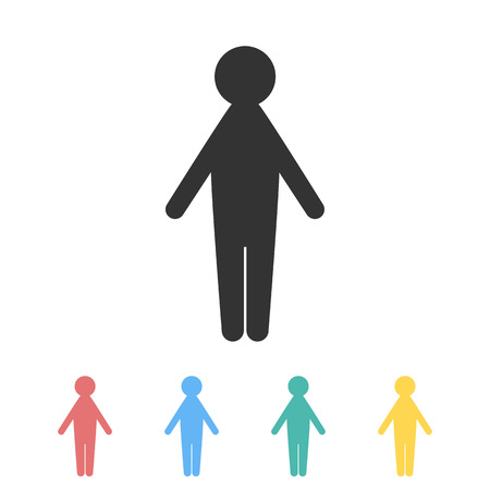 Man icon in different colors. Vector image.の写真素材