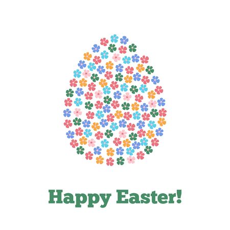 Beautiful easter egg with gentle flowers.のイラスト素材