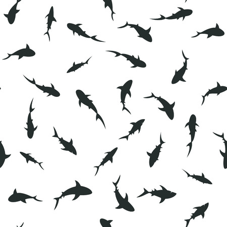 Seamless vector pattern with swimming shark shadows.のイラスト素材