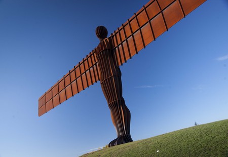 'The Angel of the North' sculpture by Antony Gormley - Gateshead, near Newcastle, United Kingdom - 5th November 2012のeditorial素材