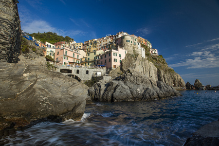 A view of the Cinque Terre village Manarola in La Spezia, Liguria, Italy - 16th May 2016のeditorial素材