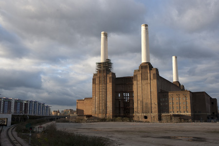 View of Battersea Power Station before major redevelopment, Battersea, London, UK - March 2013のeditorial素材