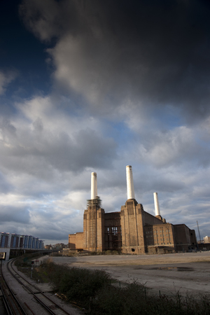 View of Battersea Power Station before major redevelopment, Battersea, London, UK - March 2013のeditorial素材