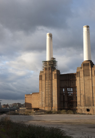 View of Battersea Power Station before major redevelopment, Battersea, London, UK - March 2013のeditorial素材