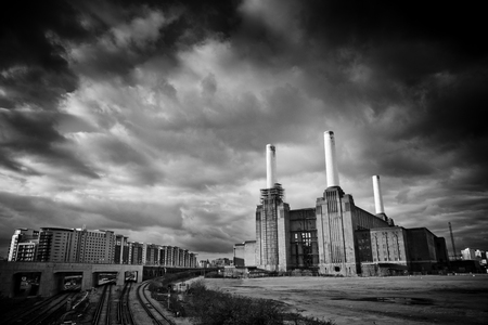 View of Battersea Power Station before major redevelopment, Battersea, London, UK - March 2013のeditorial素材