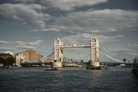 Tower Bridge on the River Thames with a vintage photography look - London, UK - September 2013のeditorial素材