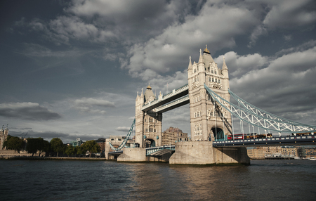 Tower Bridge on the River Thames with a vintage photography look - London, UK - September 2013のeditorial素材
