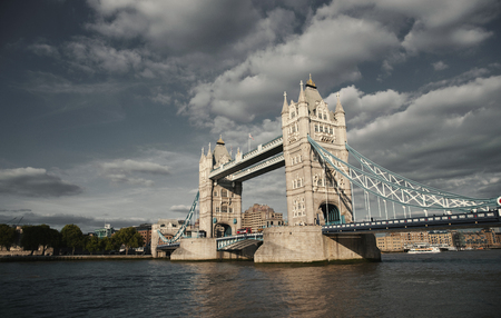 Tower Bridge on the River Thames with a vintage photography look - London, UK - September 2013のeditorial素材