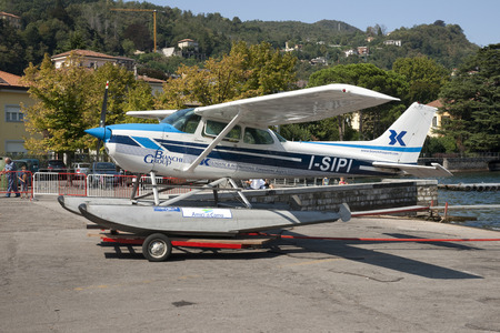 Cessna Seaplane I-SIPI, Lake Como Aero Club, Italy - August 2011のeditorial素材
