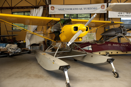Piper PA 18 Seaplane registration I-GEGE, Lake Como Aero Club, Italy - August 2011のeditorial素材