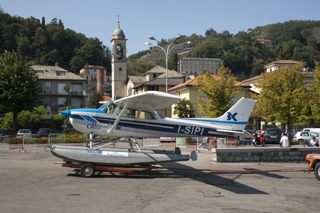 Cessna Seaplane I-SIPI, Lake Como Aero Club, Italy - August 2011のeditorial素材