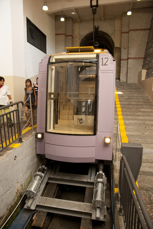 View of the Funicular from Brunate to Como at the Como terminus - Como, Lombrady, Italy - August 2011のeditorial素材
