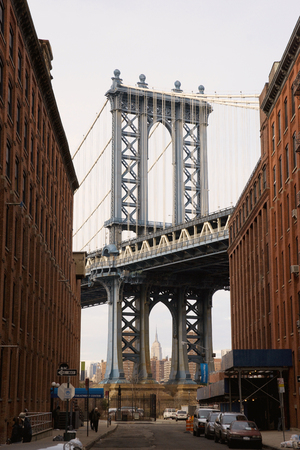 View of the Brooklyn Bridge, New York, USA - 5th May 2010のeditorial素材